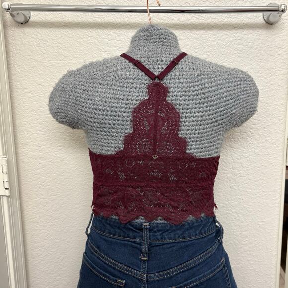 PINK Victoria's Secret Purple Lace Push Up High Neck Racerback Bralette L A - C - Picture 3 of 5